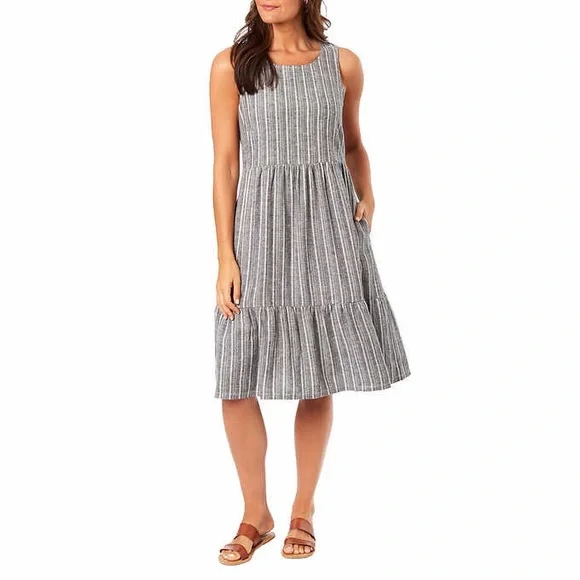 Briggs New York | Dresses | Briggs New York Womens Lightweight Linen Tiered  Dress | Poshmark